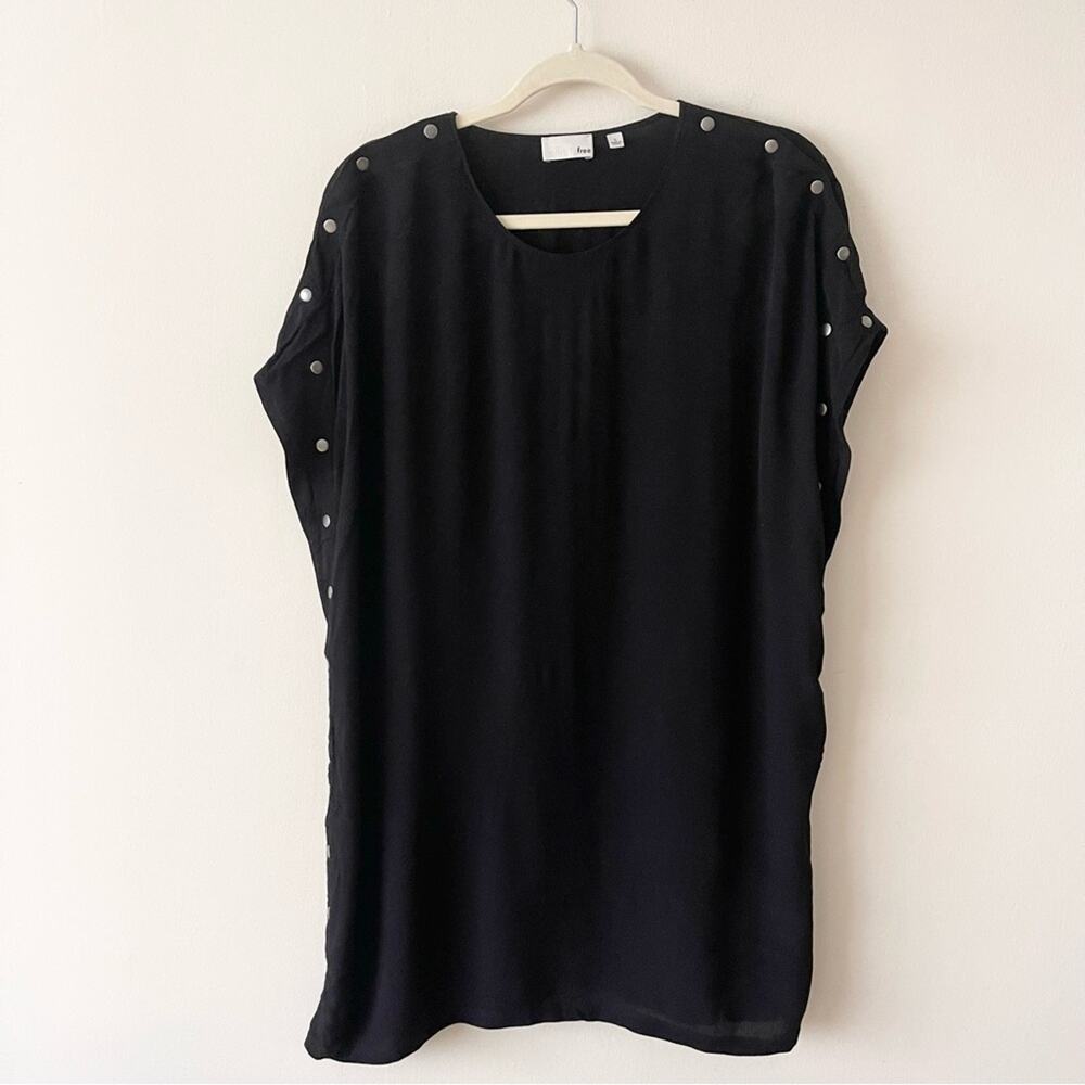 Aritzia Wilfred Free Aamito Black Button-Detail Women's Mini Dress size S